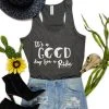 Cinchy Cowgirl Charcoal 'Good Day For A Ride' Graphic Tank Top - Horse & Dog Lover's Tee 1 The Cinchy Cowgirl Clothing Charcoal Good Day For A Ride Graphic Tank Top