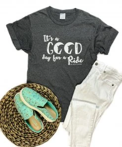 The Cinchy Cowgirl Charcoal Good Day For A Ride Short Sleeve Tee