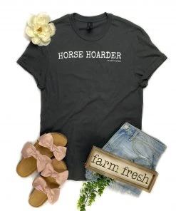 The Cinchy Cowgirl Charcoal Horse Hoarder Graphic Short Sleeve Tee Clothing