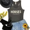 The Cinchy Cowgirl Charcoal Horses Because People Suck Tank Top
