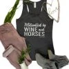 The Cinchy Cowgirl Charcoal Motivated By Wine & Horses Tank