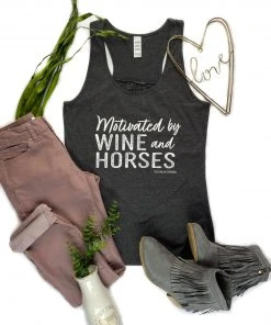 The Cinchy Cowgirl Charcoal Motivated By Wine & Horses Tank