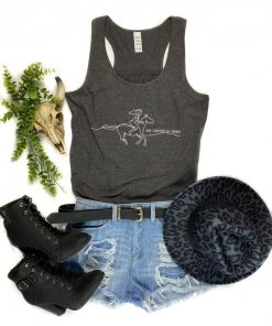 The Cinchy Cowgirl Charcoal She Cannot Be Tamed Tank Top