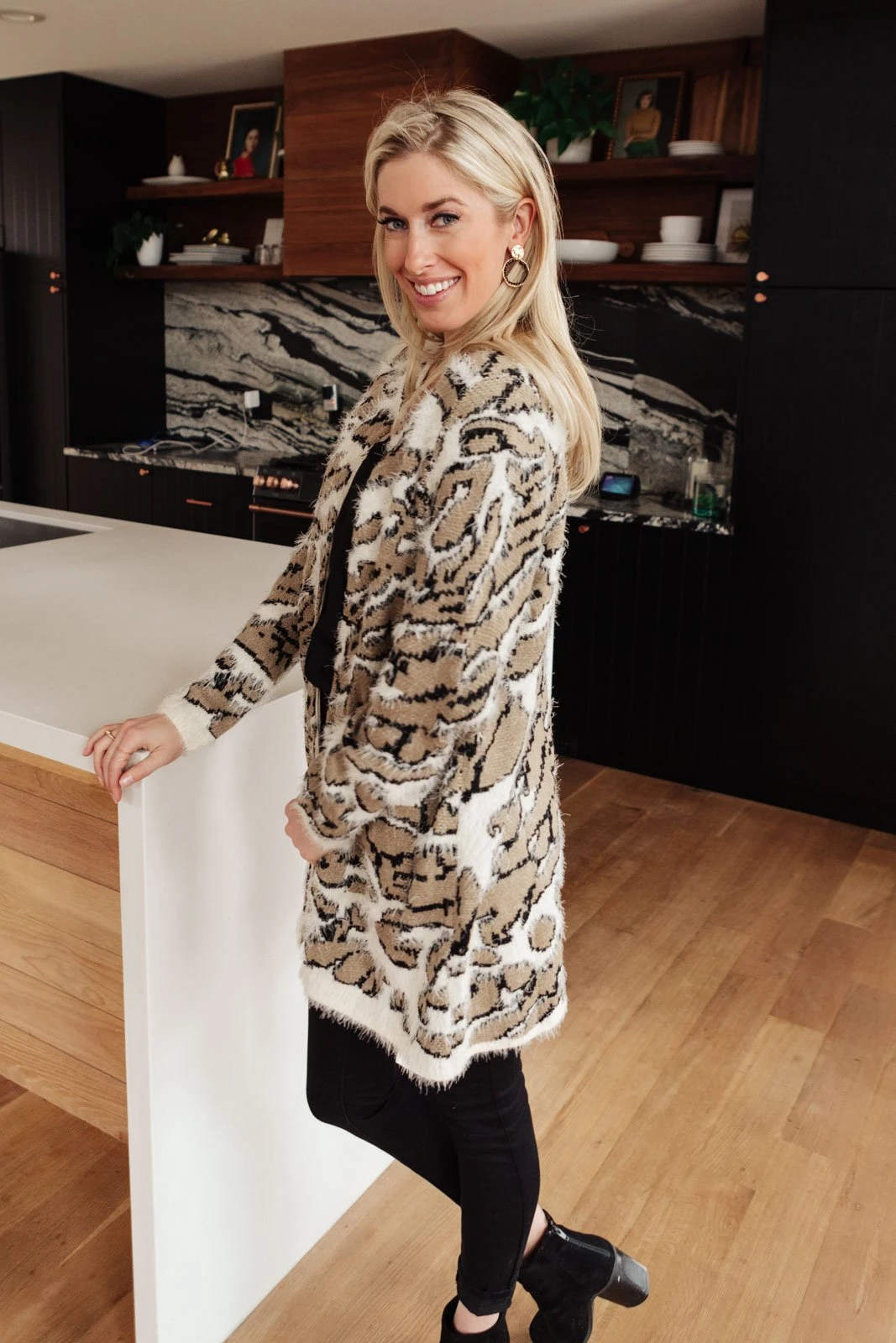 Ave Shops Cheetah Print Cardigan for Women - Ivory & Taupe | Stylish Outerwear 15 Ave Shops Clothing Cheetah Girl Cardigan In Ivory/Taupe