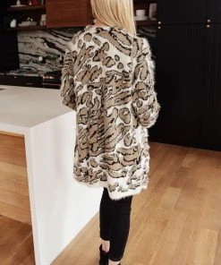 Ave Shops Cheetah Print Cardigan for Women - Ivory & Taupe | Stylish Outerwear 35 Ave Shops Clothing Cheetah Girl Cardigan In Ivory/Taupe