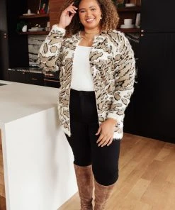 Ave Shops Cheetah Print Cardigan for Women - Ivory & Taupe | Stylish Outerwear 26 Ave Shops Clothing Cheetah Girl Cardigan In Ivory/Taupe