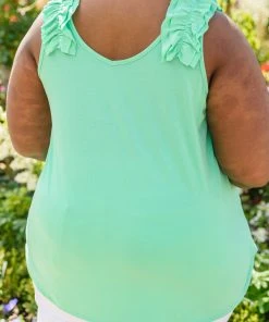 Ave Shops Cherry Girl Tank In Green New Arrivals