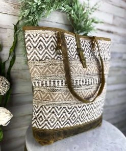 Myra Chevron Rug Tote Handbag