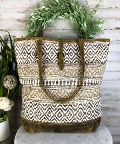 Myra Chevron Rug Tote Handbag