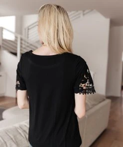 Ave Shops Chloé Lace Twist Top In Black Clothing