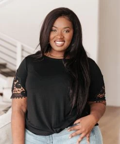 Ave Shops Chloé Lace Twist Top In Black Clothing