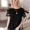 Ave Shops Chloé Lace Twist Top In Black Clothing