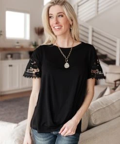 Ave Shops Chloé Lace Twist Top In Black Clothing