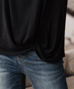 Ave Shops Chloé Lace Twist Top In Black Clothing