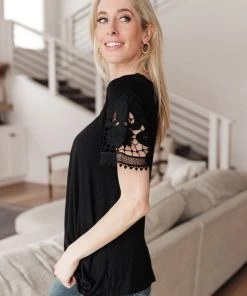 Ave Shops Chloé Lace Twist Top In Black Clothing