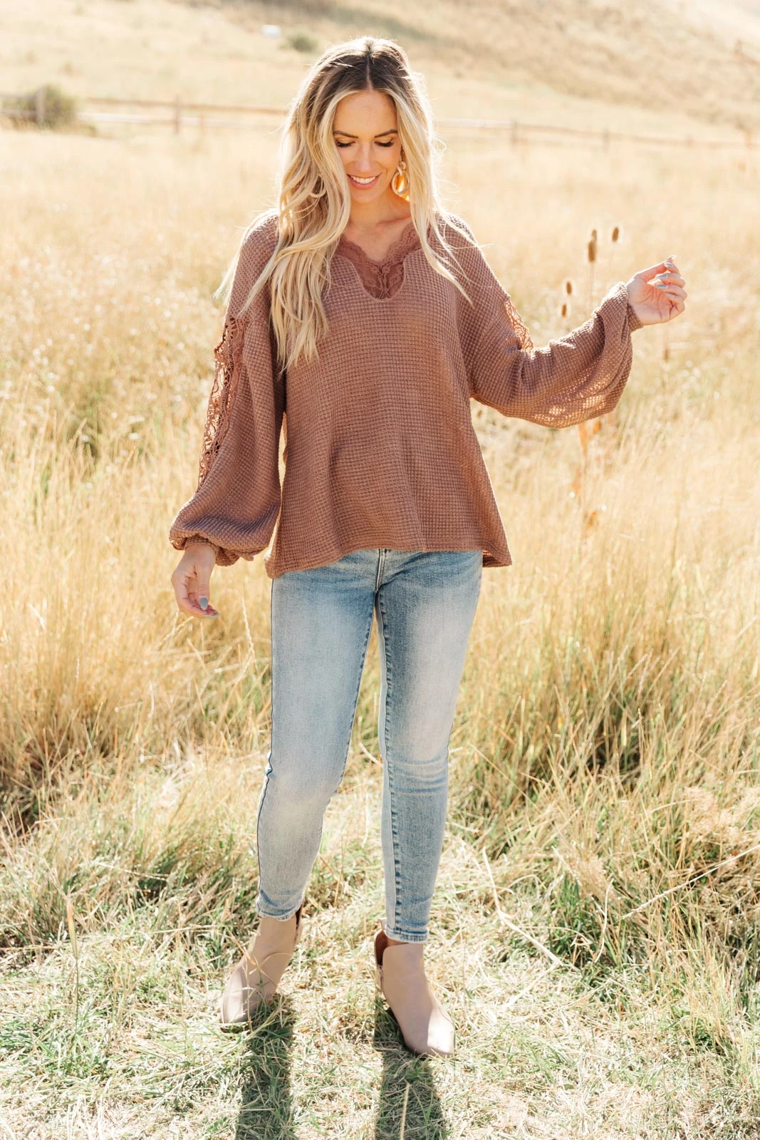 Ave Shops Chloe Lace & Drape Cardigan Sweater in Coco - Elegant Outerwear for Women 4 Ave Shops Cardigans, Sweaters, Outerwear Chloe Lace & Drape Sweater In Coco