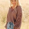 Ave Shops Cardigans, Sweaters, Outerwear Chloe Lace & Drape Sweater In Coco