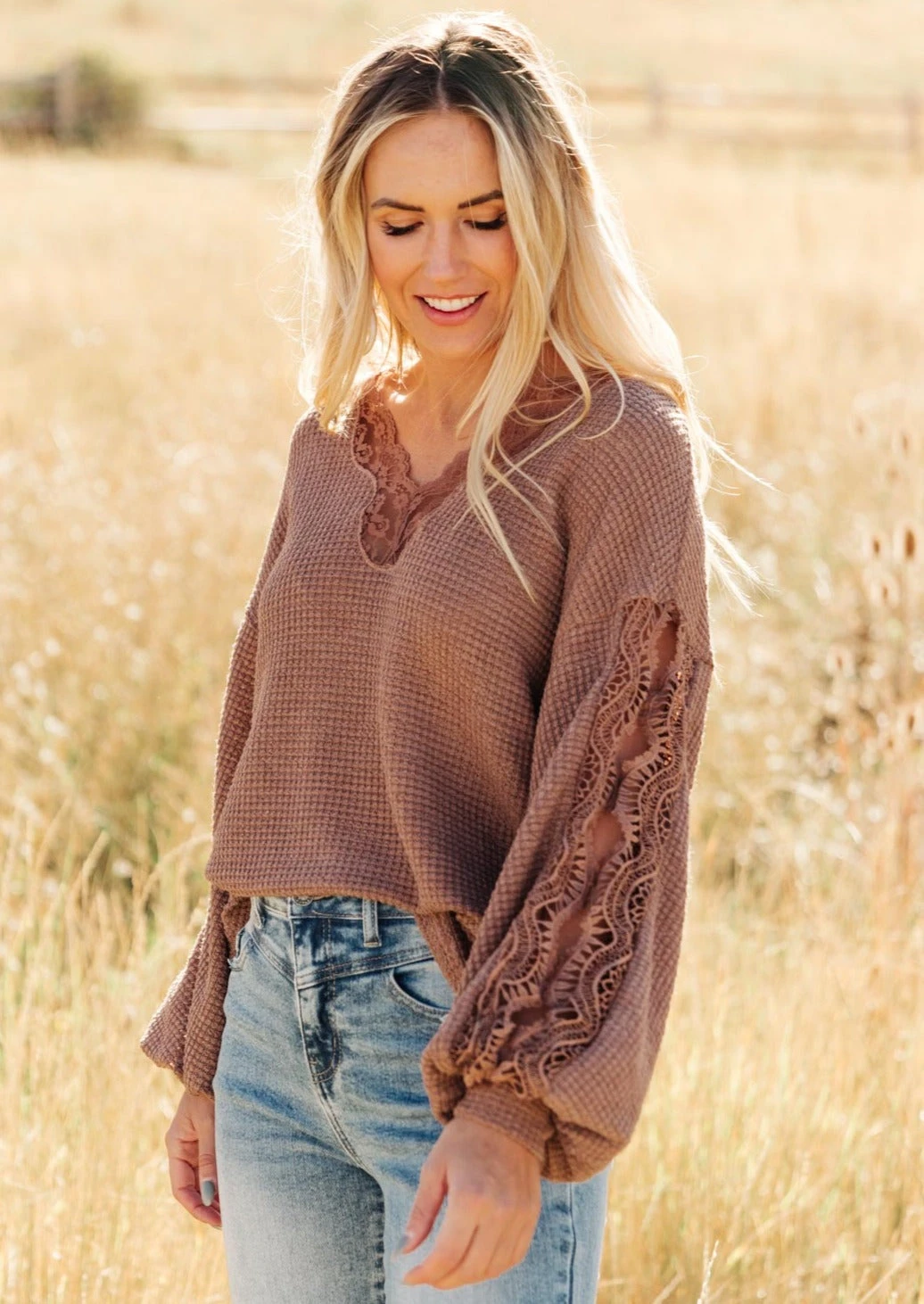 Ave Shops Chloe Lace & Drape Cardigan Sweater in Coco - Elegant Outerwear for Women 3 Ave Shops Cardigans, Sweaters, Outerwear Chloe Lace & Drape Sweater In Coco