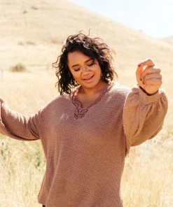 Ave Shops Chloe Lace & Drape Cardigan Sweater in Coco - Elegant Outerwear for Women 32 Ave Shops Cardigans, Sweaters, Outerwear Chloe Lace & Drape Sweater In Coco