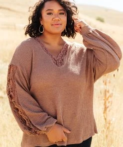 Ave Shops Chloe Lace & Drape Cardigan Sweater in Coco - Elegant Outerwear for Women 31 Ave Shops Cardigans, Sweaters, Outerwear Chloe Lace & Drape Sweater In Coco