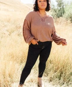 Ave Shops Chloe Lace & Drape Cardigan Sweater in Coco - Elegant Outerwear for Women 37 Ave Shops Cardigans, Sweaters, Outerwear Chloe Lace & Drape Sweater In Coco