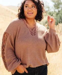 Ave Shops Chloe Lace & Drape Cardigan Sweater in Coco - Elegant Outerwear for Women 38 Ave Shops Cardigans, Sweaters, Outerwear Chloe Lace & Drape Sweater In Coco