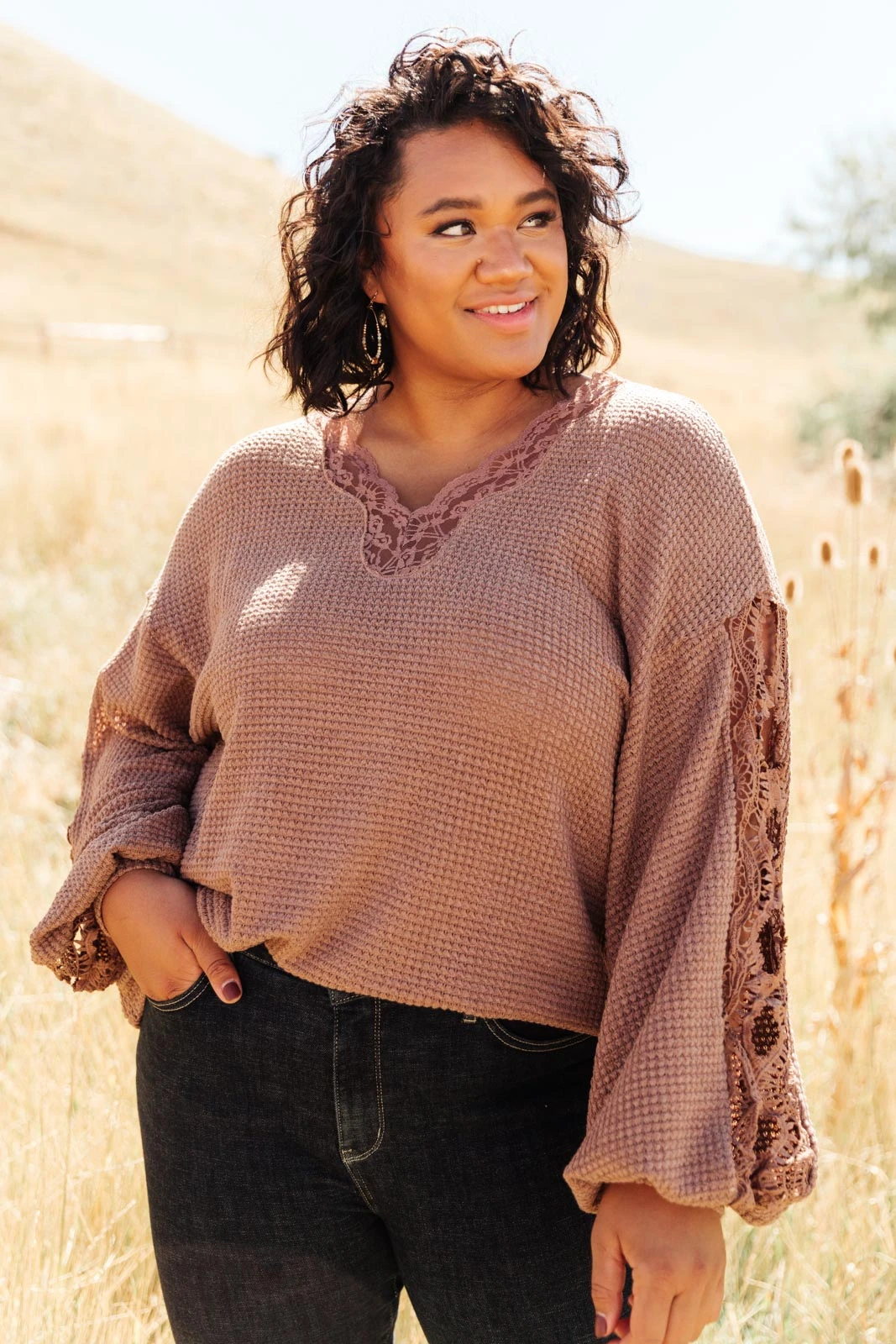 Ave Shops Chloe Lace & Drape Cardigan Sweater in Coco - Elegant Outerwear for Women 20 Ave Shops Cardigans, Sweaters, Outerwear Chloe Lace & Drape Sweater In Coco