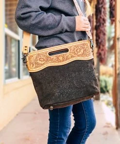 American Darling Chocolate Brown Embossed Tooled Handbag Handbags & Wallets