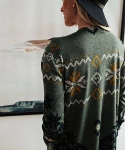 Ave Shops Christmas Night Olive Cardigan - Cozy Women's Outerwear 24 Ave Shops Christmas Night Cardigan In Olive Clothing