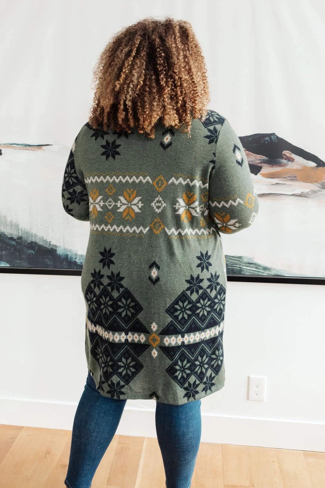 Ave Shops Christmas Night Olive Cardigan - Cozy Women's Outerwear 12 Ave Shops Christmas Night Cardigan In Olive Clothing