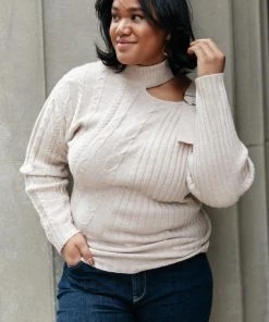 Ave Shops City Chic Sweater In Beige