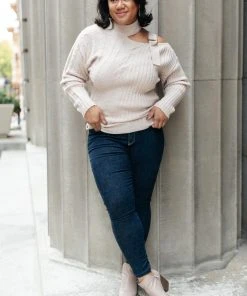 Ave Shops City Chic Sweater In Beige