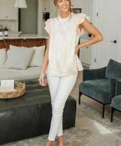 Ave Shops City Escape Top In Pearl - Stylish Short Sleeve Blouse for Women 33 Ave Shops City Escape Top In Pearl Clothing