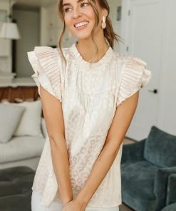 Ave Shops City Escape Top In Pearl - Stylish Short Sleeve Blouse for Women 36 Ave Shops City Escape Top In Pearl Clothing