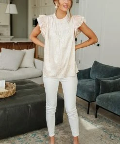 Ave Shops City Escape Top In Pearl - Stylish Short Sleeve Blouse for Women 38 Ave Shops City Escape Top In Pearl Clothing