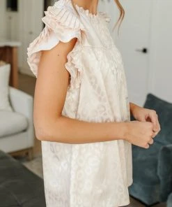 Ave Shops City Escape Top In Pearl - Stylish Short Sleeve Blouse for Women 40 Ave Shops City Escape Top In Pearl Clothing