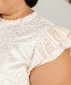 Ave Shops City Escape Top In Pearl - Stylish Short Sleeve Blouse for Women 41 Ave Shops City Escape Top In Pearl Clothing