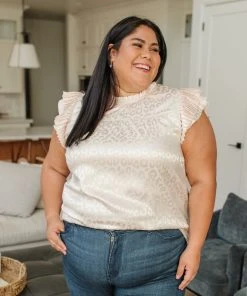 Ave Shops City Escape Top In Pearl - Stylish Short Sleeve Blouse for Women 37 Ave Shops City Escape Top In Pearl Clothing