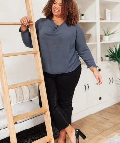 Ave Shops City Girl Long Sleeve Blouse | Women's Stylish Tops & Blouses 26 Ave Shops Clothing City Girl Blouse