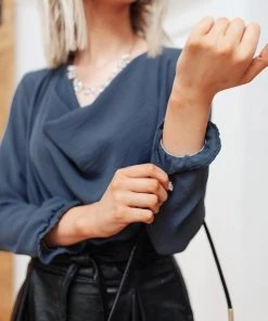 Ave Shops City Girl Long Sleeve Blouse | Women's Stylish Tops & Blouses 27 Ave Shops Clothing City Girl Blouse