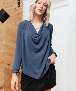 Ave Shops City Girl Long Sleeve Blouse | Women's Stylish Tops & Blouses 25 Ave Shops Clothing City Girl Blouse