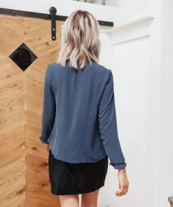 Ave Shops City Girl Long Sleeve Blouse | Women's Stylish Tops & Blouses 34 Ave Shops Clothing City Girl Blouse