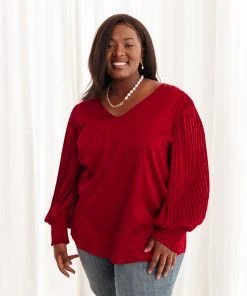 Ave Shops Clothing Cityscape Blouse In Burgundy