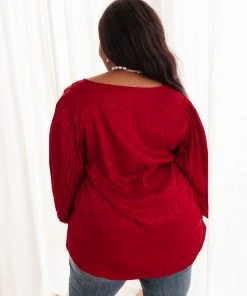 Ave Shops Clothing Cityscape Blouse In Burgundy