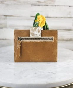 Sixtease Distressed Classic Tan Cowhide Wallet Book (+ Card Holder)