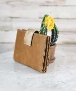 Sixtease Distressed Classic Tan Cowhide Wallet Book (+ Card Holder)