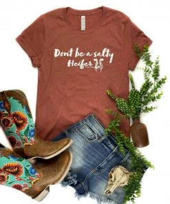 The Cinchy Cowgirl Clay Salty Heifer Short Sleeve Tee