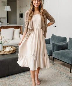 Ave Shops Oatmeal Clear View Dress - Stylish Dresses, Rompers & Jumpsuits 46 Ave Shops Dresses, Rompers, Jumpsuits Clear View Dress In Oatmeal