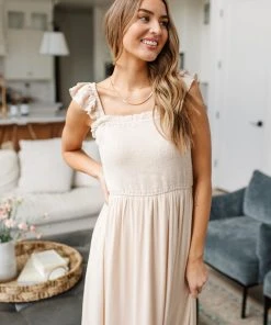 Ave Shops Dresses, Rompers, Jumpsuits Clear View Dress In Oatmeal