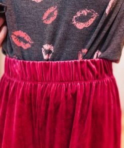 Ave Shops Cleo Velvet Wide Leg Pants - Stylish & Comfortable Women's Bottoms 35 Ave Shops Cleo Velvet Wide Leg Pants